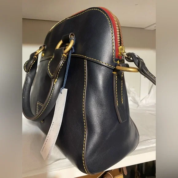 Dooney & Bourke Florentine Cameron Satchel Crossbody Handbag NAVY NWT - Picture 3 of 5